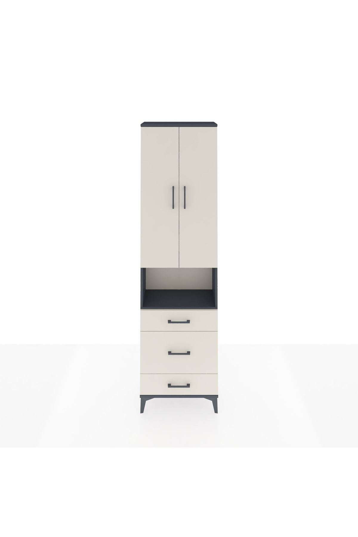 Arges Dolap 4 Raflı 3 Çekmeceli Tek Askılı 60x30x221 - S29M179V4A