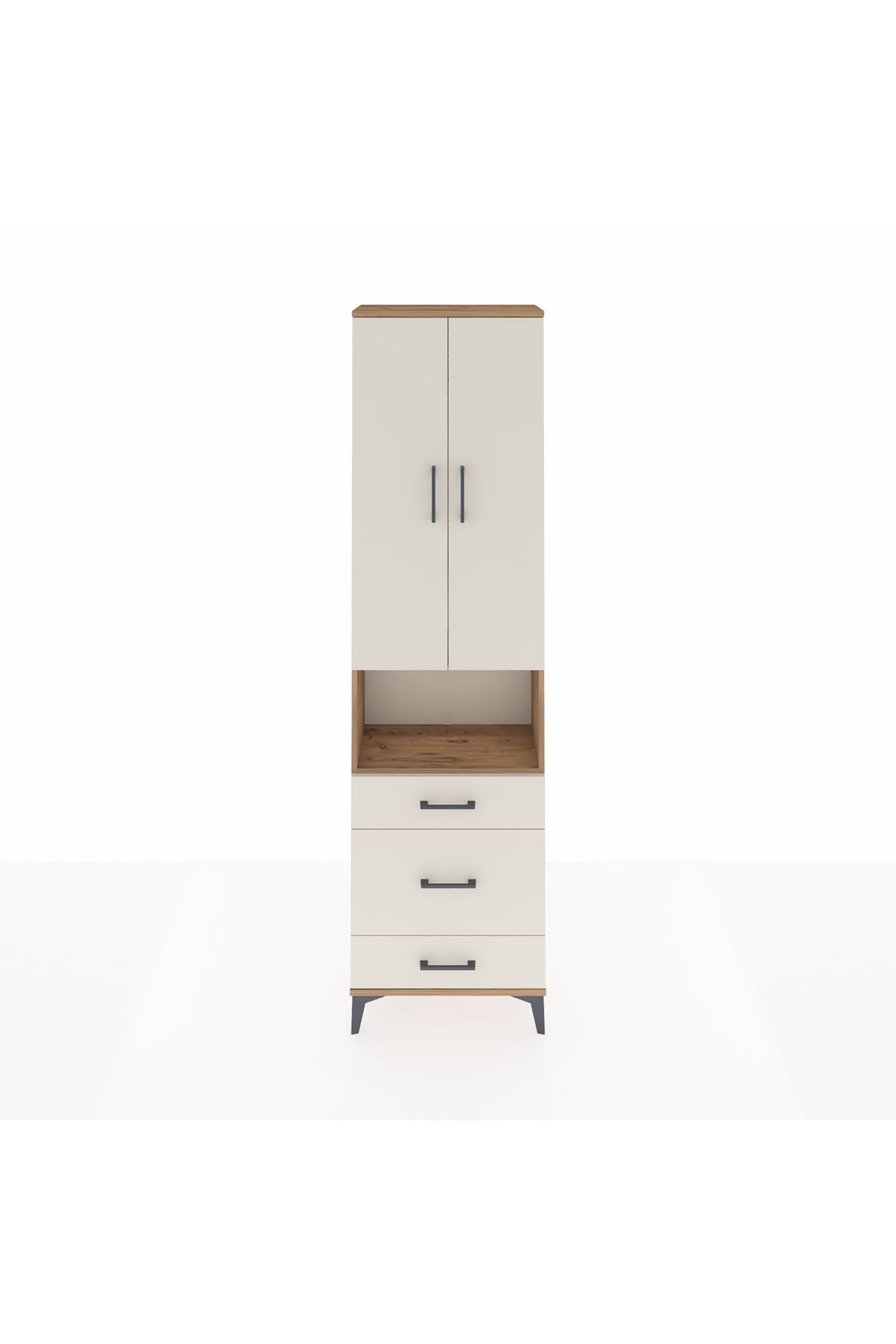 Arges Dolap 4 Raflı 3 Çekmeceli Tek Askılı 60x30x221 - S29M179V7A