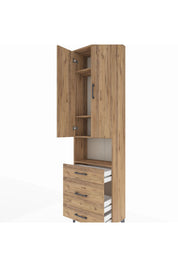 Arges Dolap 4 Raflı 3 Çekmeceli Tek Askılı 60x30x221 - S29M179V9A