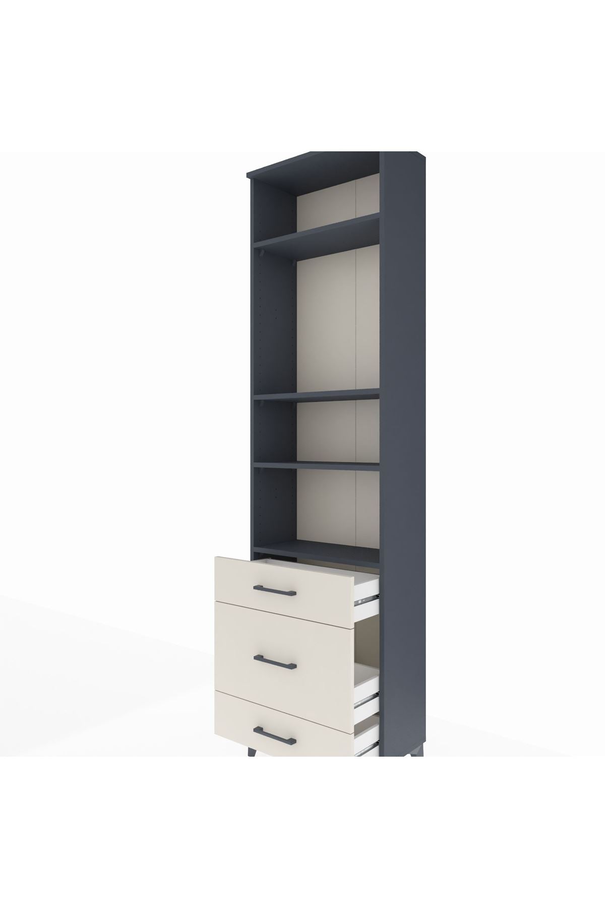 Arges Dolap 4 Raflı 3 Çekmeceli 60x30x221 - S29M180V4A