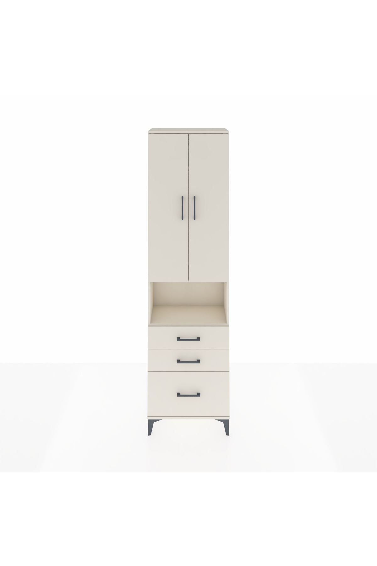 Arges Dolap 3 Raflı 3 Çekmeceli Tek Askılı 60x30x221 - S29M181V1A
