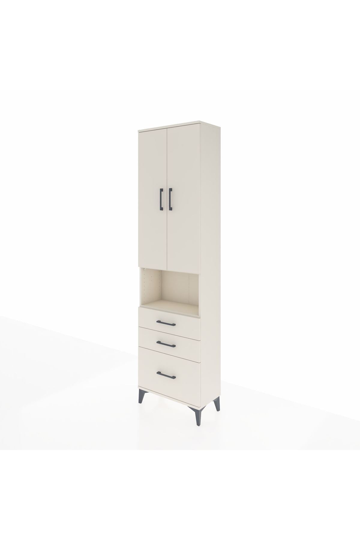 Arges Dolap 3 Raflı 3 Çekmeceli Tek Askılı 60x30x221 - S29M181V1A