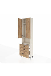 Arges Dolap 3 Raflı 3 Çekmeceli Tek Askılı 60x30x221 - S29M181V3A