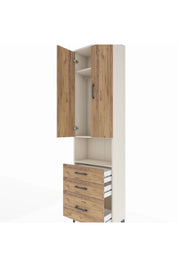 Arges Dolap 3 Raflı 3 Çekmeceli Tek Askılı 60x30x221 - S29M181V3A