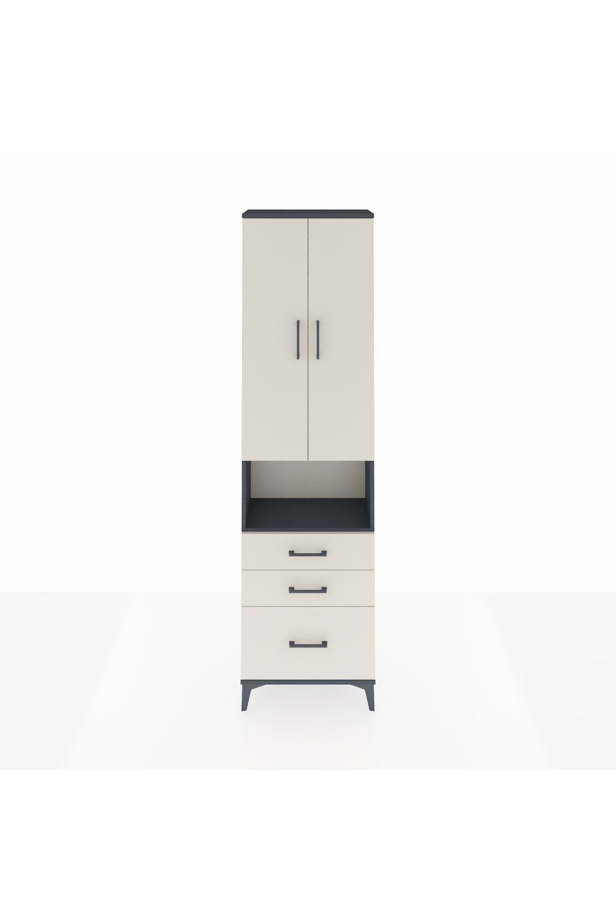 Arges Dolap 3 Raflı 3 Çekmeceli Tek Askılı 60x30x221 - S29M181V4A