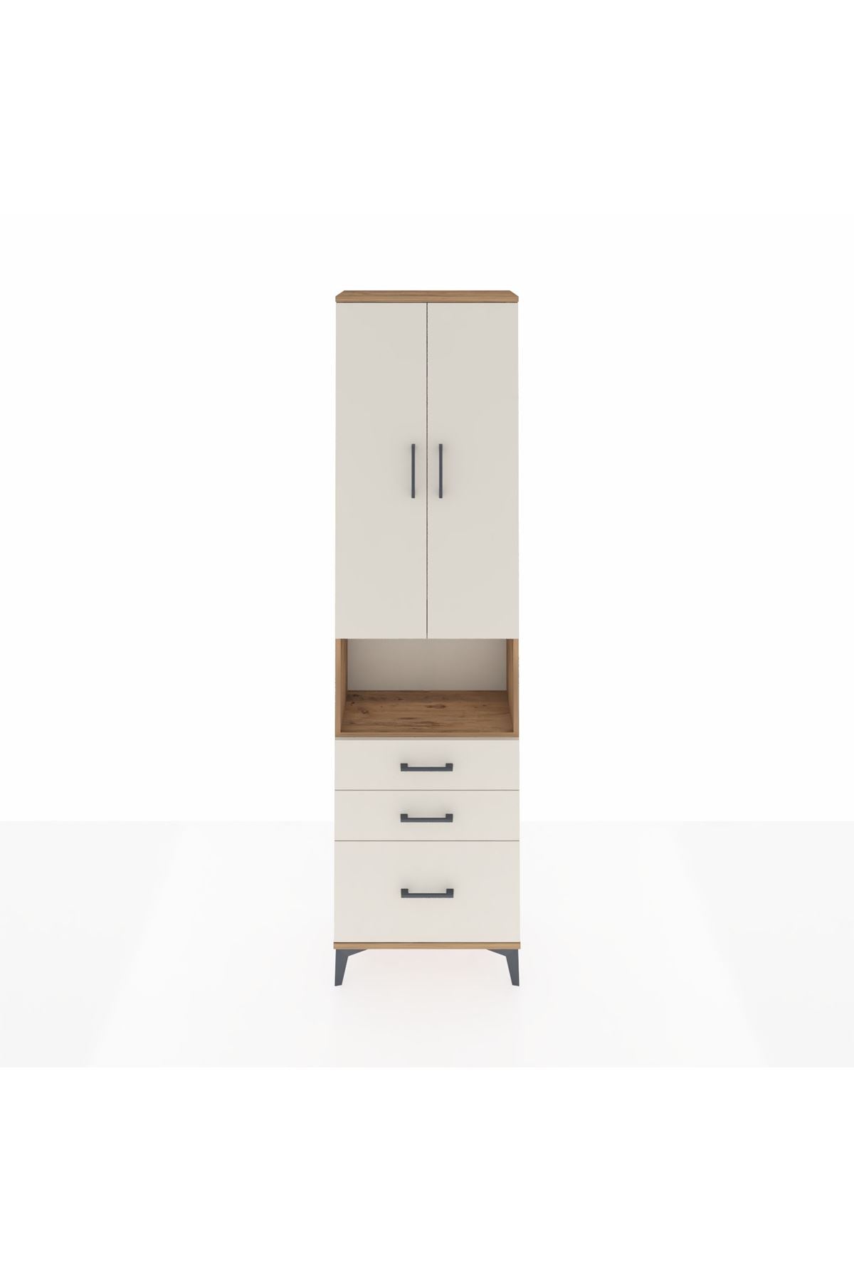 Arges Dolap 3 Raflı 3 Çekmeceli Tek Askılı 60x30x221 - S29M181V7A
