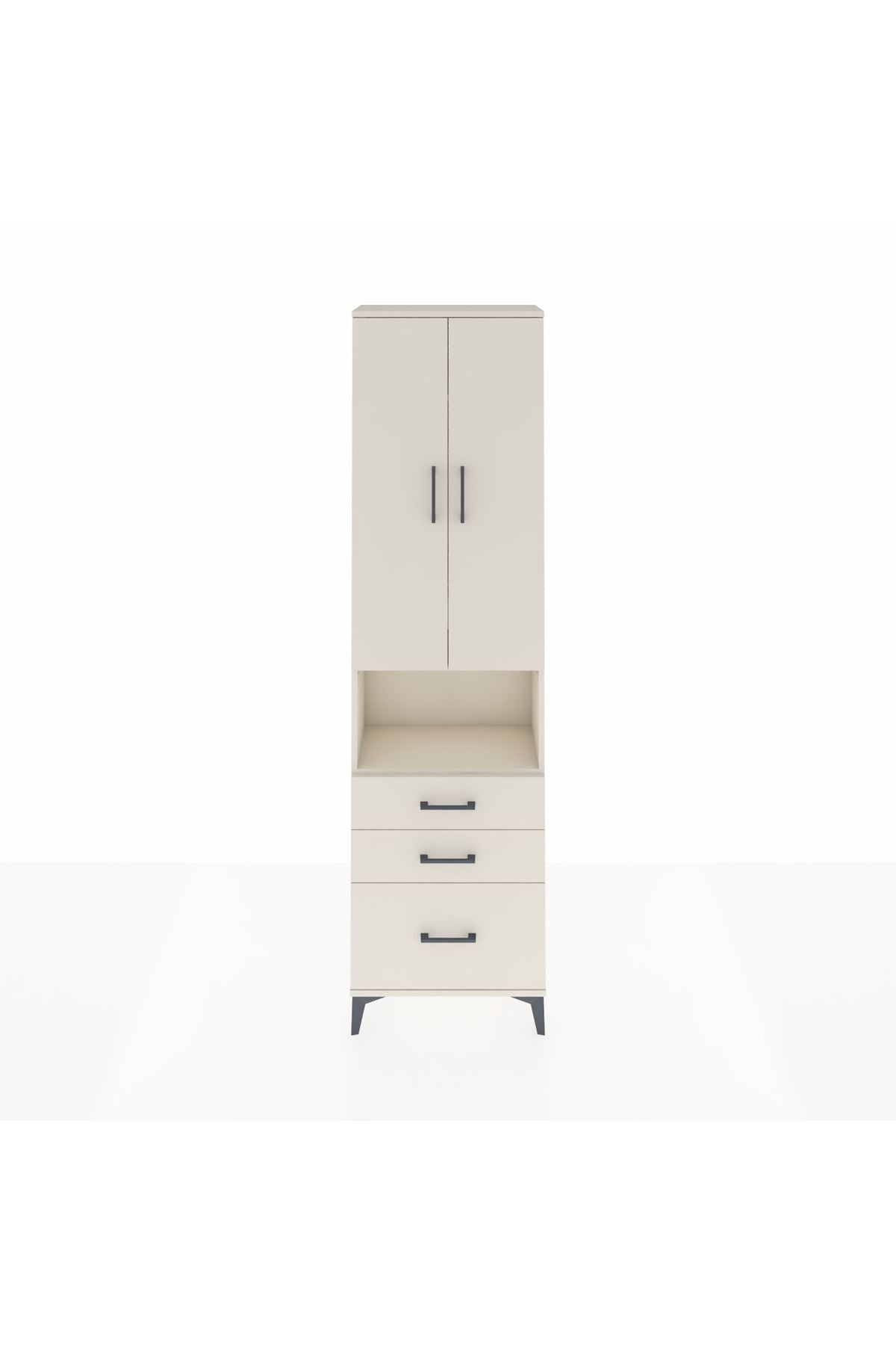Arges Dolap 4 Raflı 3 Çekmeceli 2 Kapaklı 60x30x221 - S29M182V1A