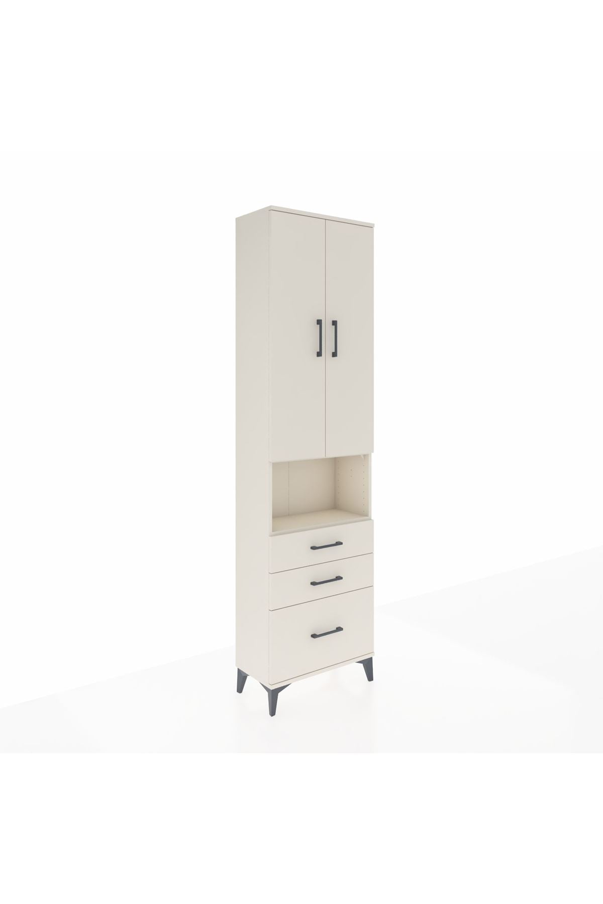 Arges Dolap 4 Raflı 3 Çekmeceli 2 Kapaklı 60x30x221 - S29M182V1A