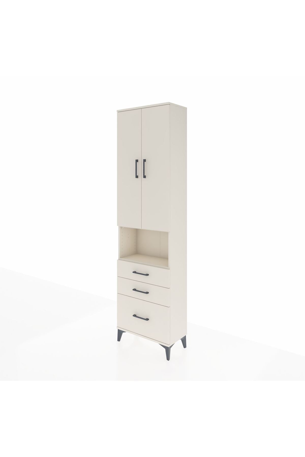 Arges Dolap 4 Raflı 3 Çekmeceli 2 Kapaklı 60x30x221 - S29M182V1A