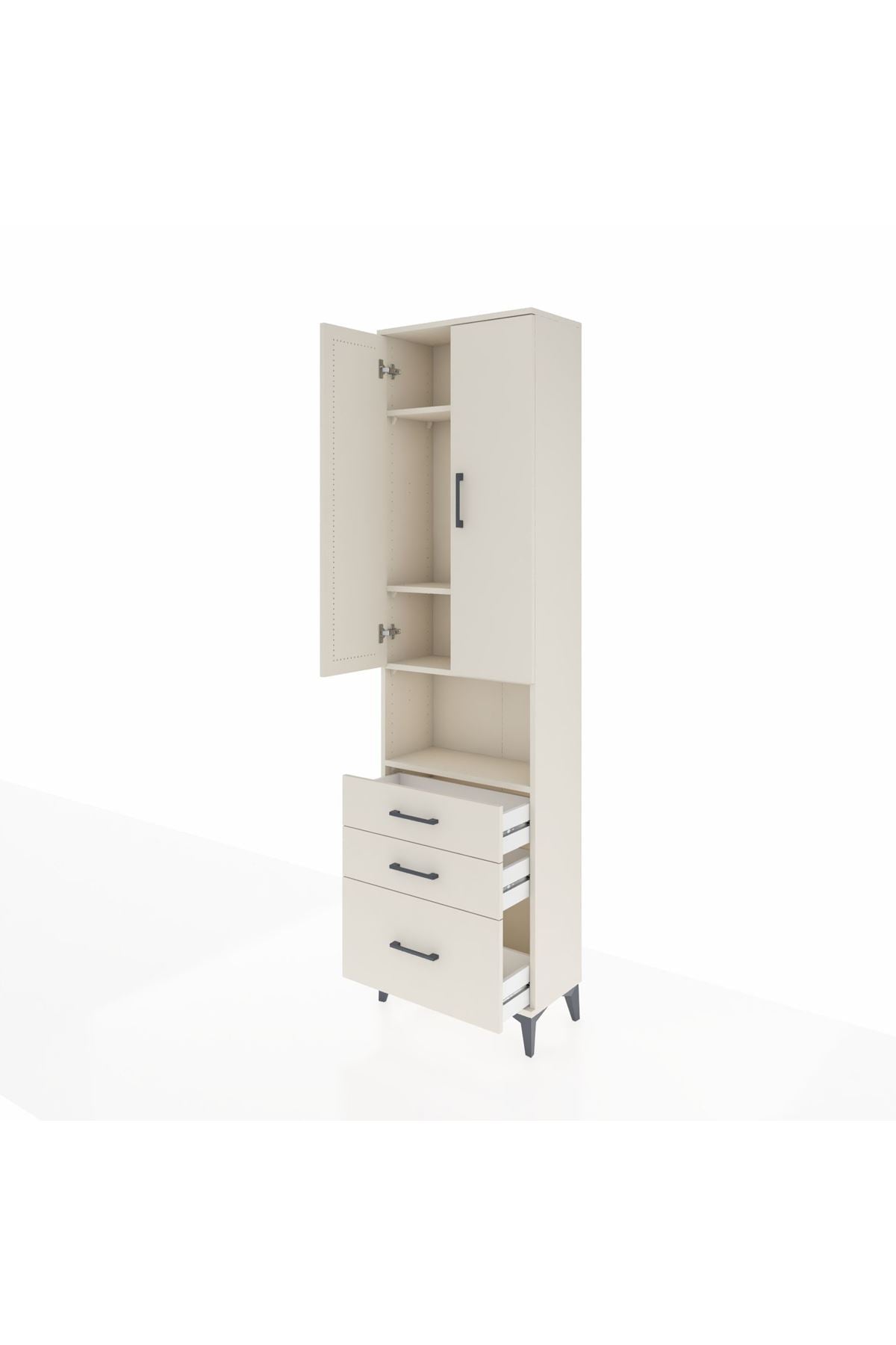 Arges Dolap 4 Raflı 3 Çekmeceli 2 Kapaklı 60x30x221 - S29M182V1A