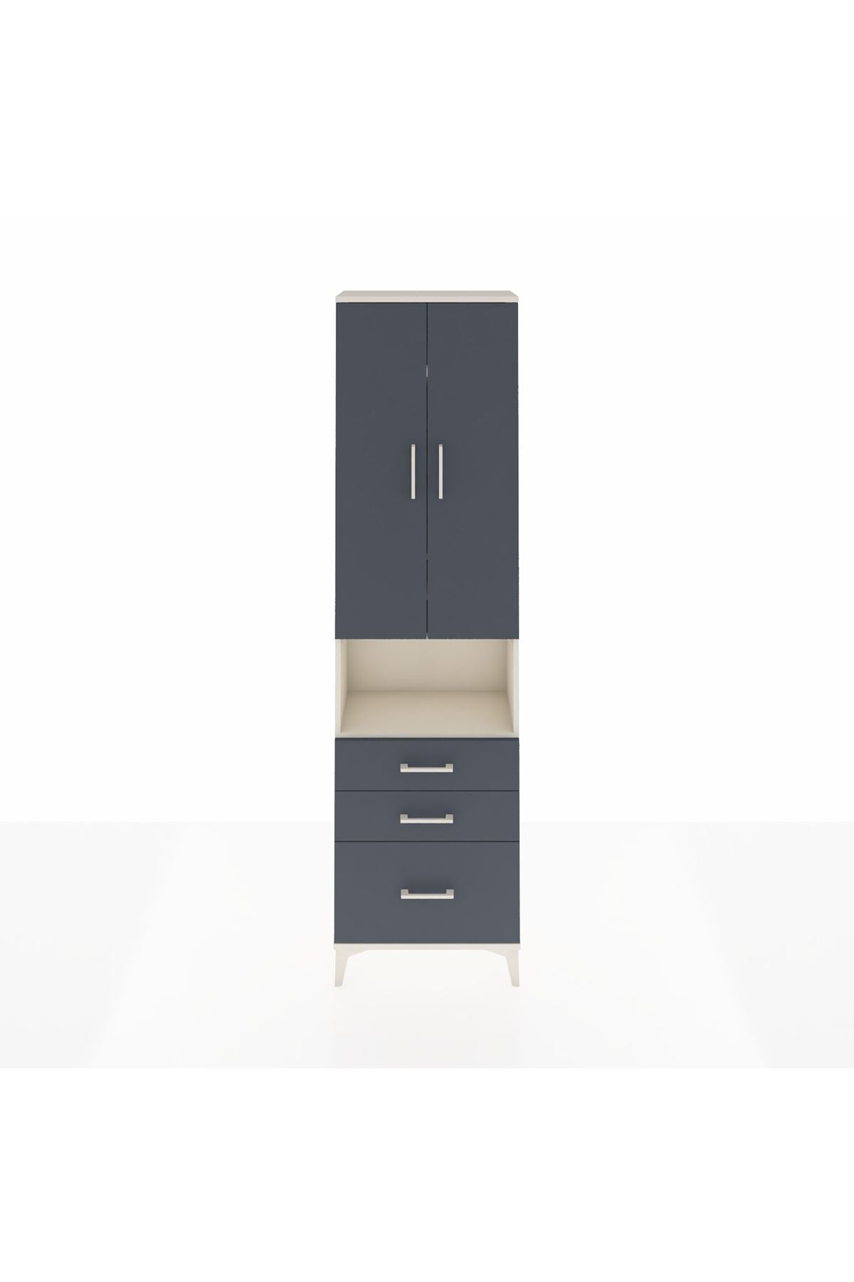 Arges Dolap 4 Raflı 3 Çekmeceli 2 Kapaklı 60x30x221 - S29M182V2A
