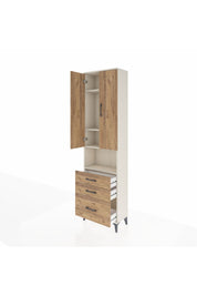 Arges Dolap 4 Raflı 3 Çekmeceli 2 Kapaklı 60x30x221 - S29M182V3A