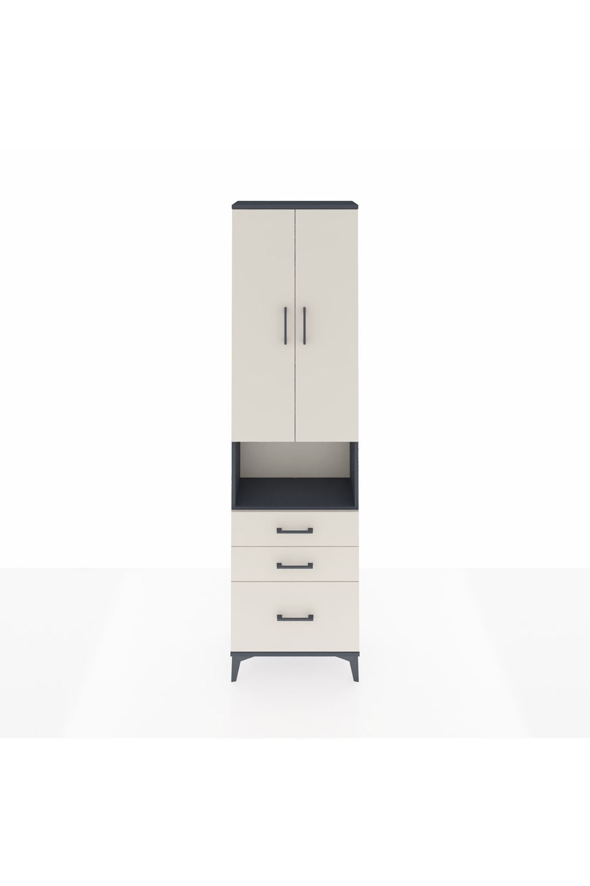 Arges Dolap 4 Raflı 3 Çekmeceli 2 Kapaklı 60x30x221 - S29M182V4A