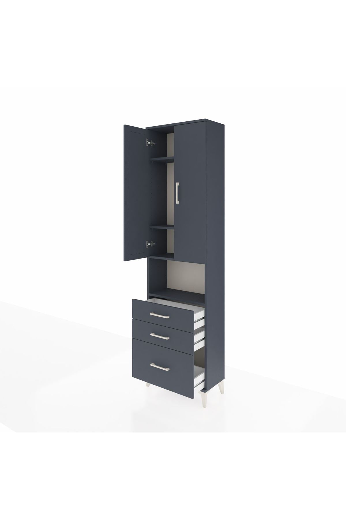 Arges Dolap 4 Raflı 3 Çekmeceli 2 Kapaklı 60x30x221 - S29M182V5A