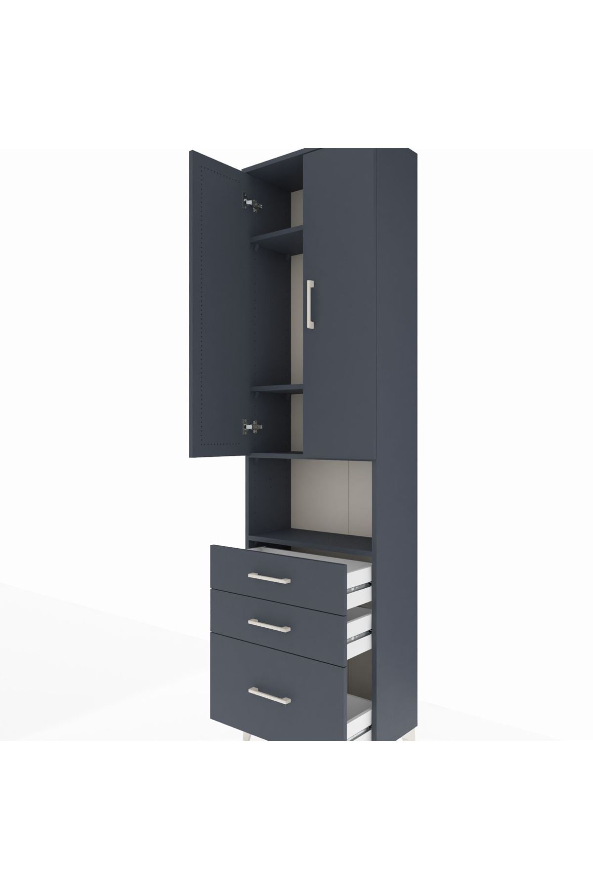 Arges Dolap 4 Raflı 3 Çekmeceli 2 Kapaklı 60x30x221 - S29M182V5A