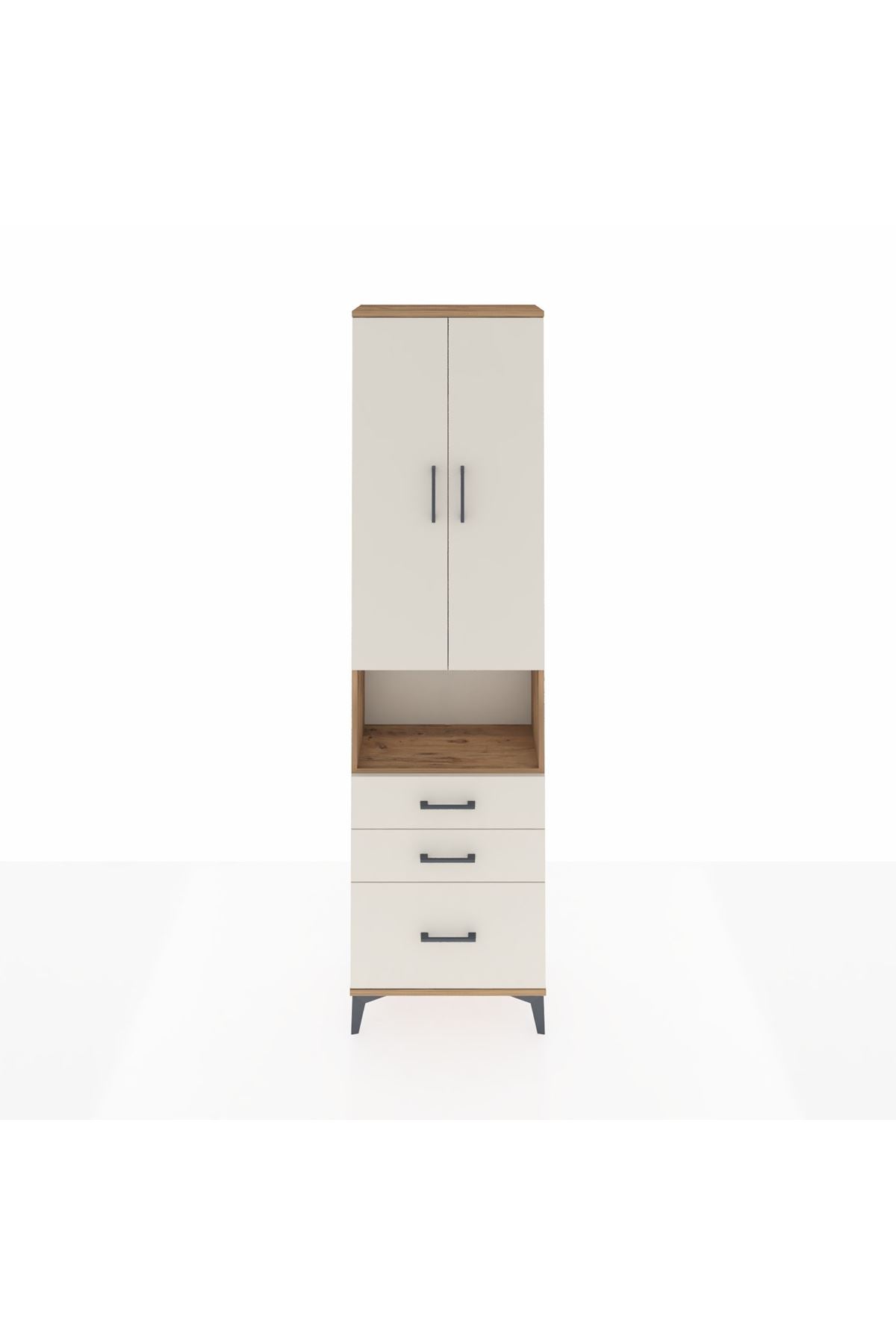 Arges Dolap 4 Raflı 3 Çekmeceli 2 Kapaklı 60x30x221 - S29M182V7A