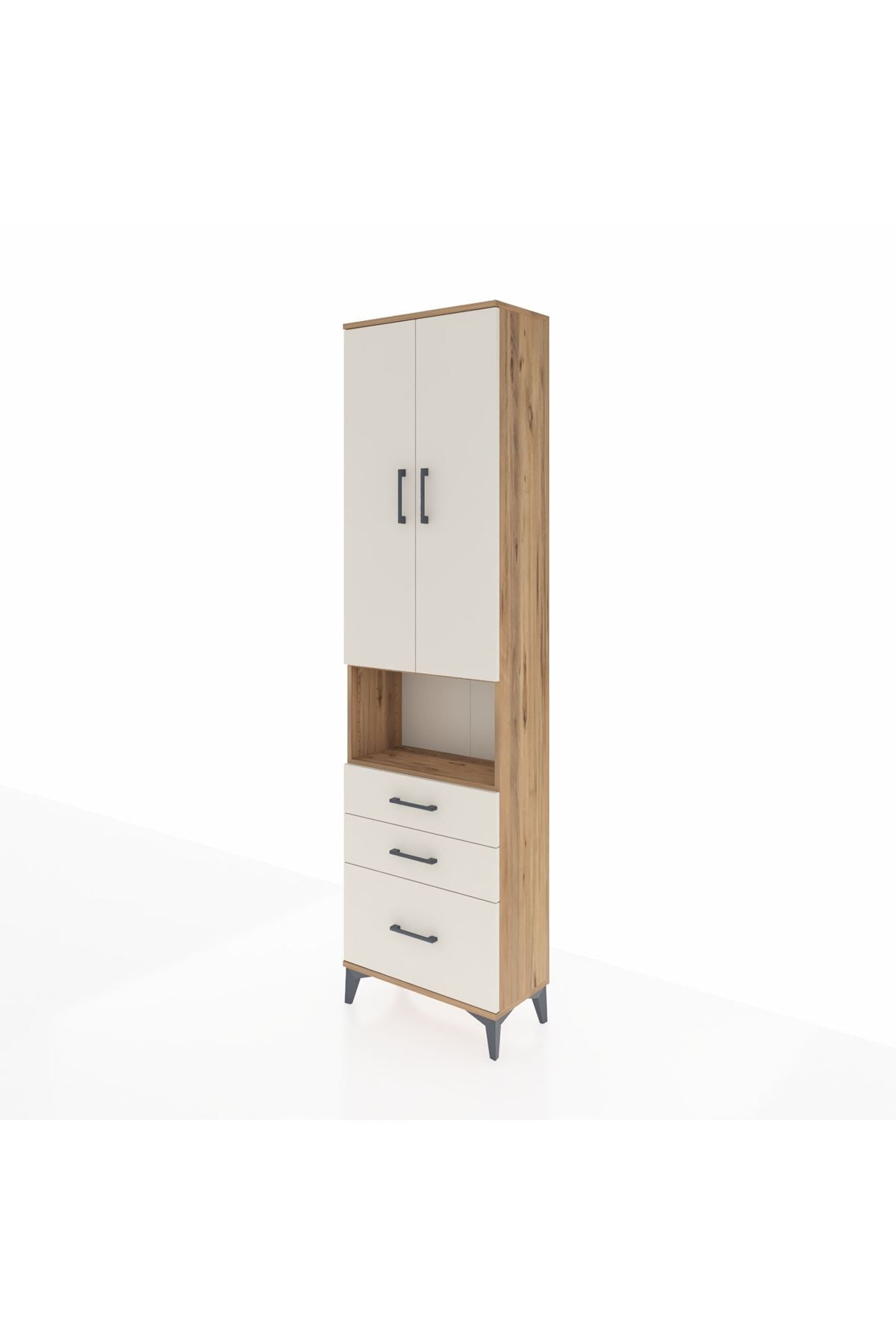 Arges Dolap 4 Raflı 3 Çekmeceli 2 Kapaklı 60x30x221 - S29M182V7A