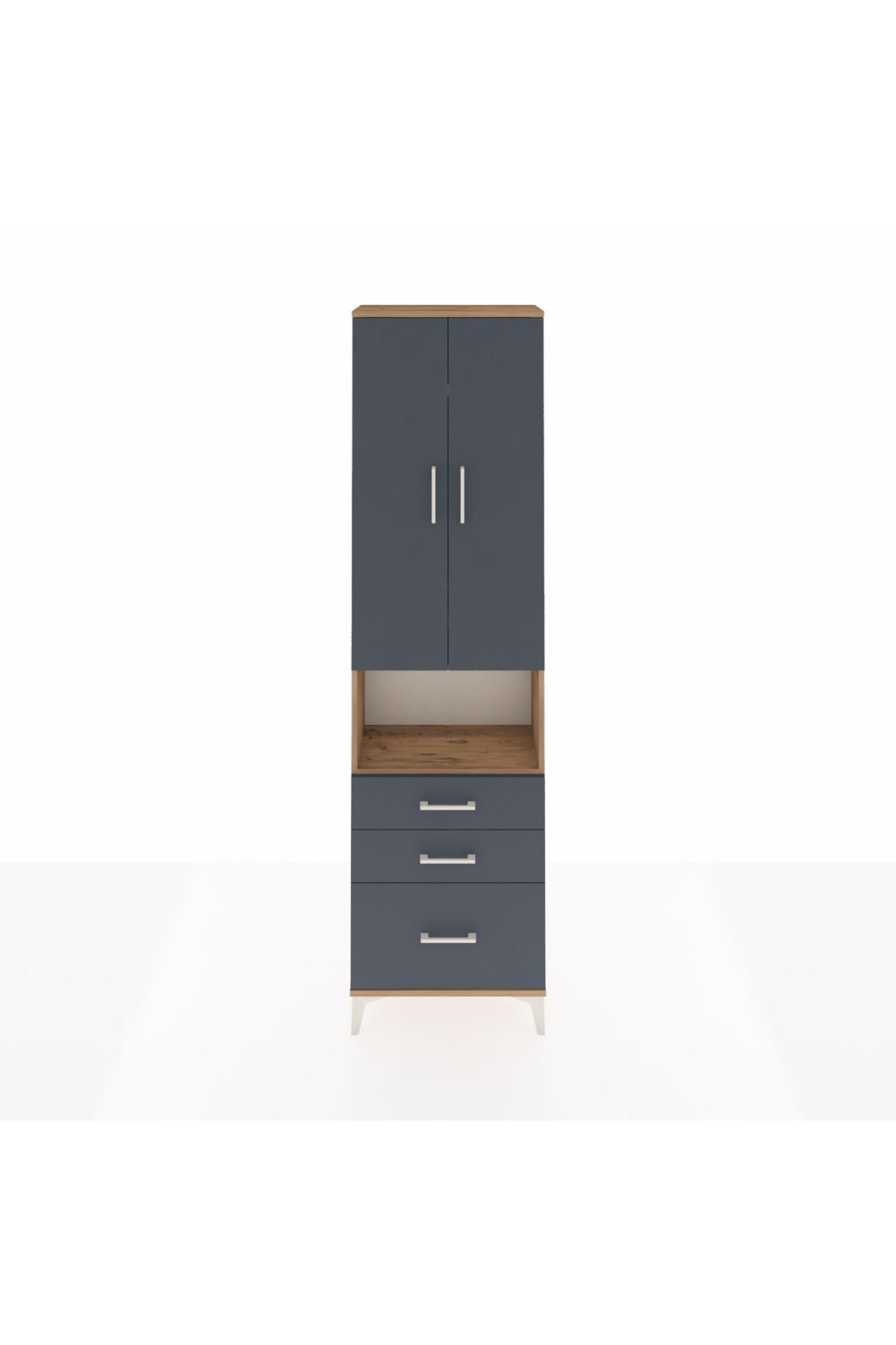 Arges Dolap 4 Raflı 3 Çekmeceli 2 Kapaklı 60x30x221 - S29M182V8A