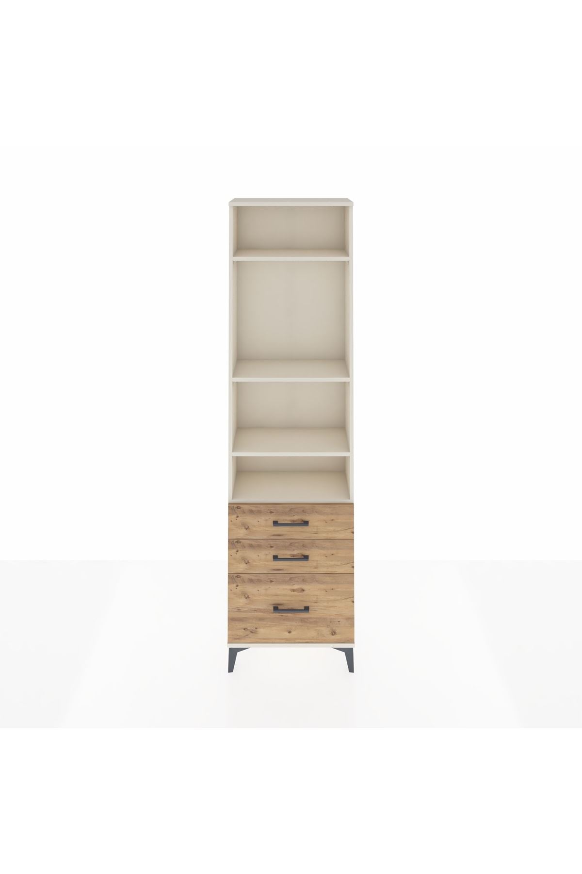 Arges Dolap 4 Raflı 3 Çekmeceli 60x30x221 - S29M183V3A