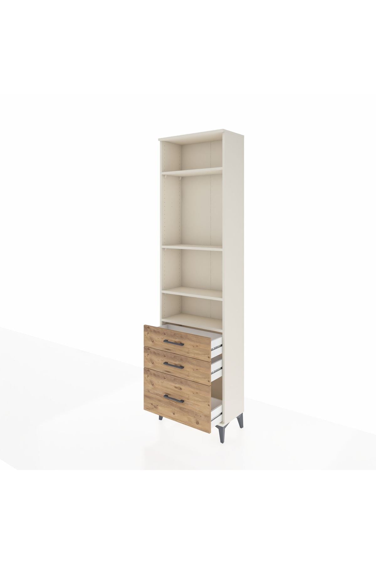 Arges Dolap 4 Raflı 3 Çekmeceli 60x30x221 - S29M183V3A