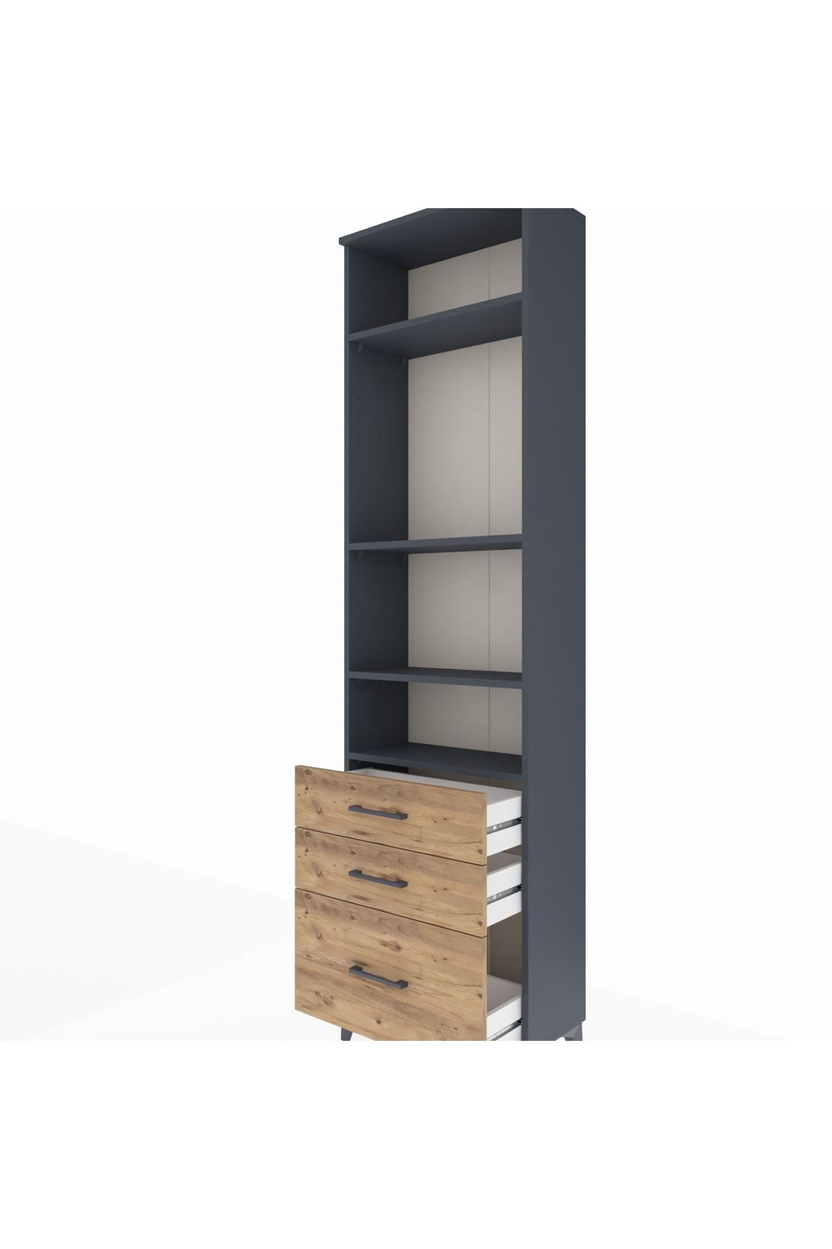 Arges Dolap 4 Raflı 3 Çekmeceli 60x30x221 - S29M183V6A