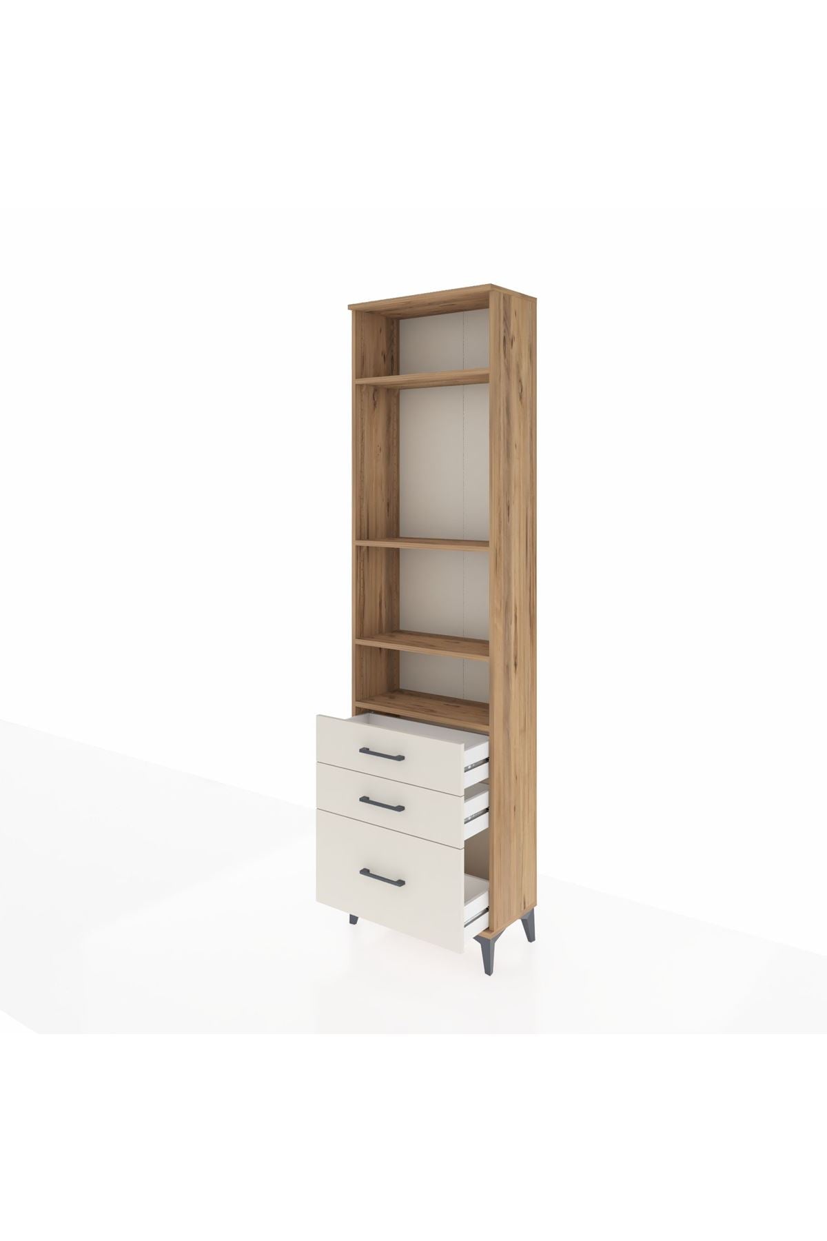 Arges Dolap 4 Raflı 3 Çekmeceli 60x30x221 - S29M183V7A