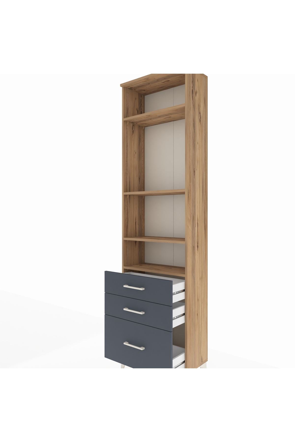 Arges Dolap 4 Raflı 3 Çekmeceli 60x30x221 - S29M183V8A