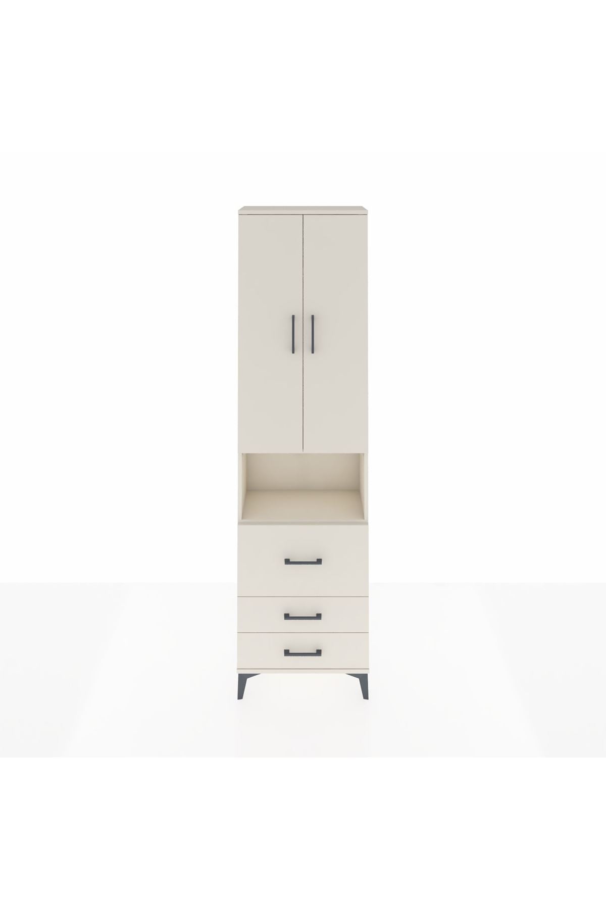 Arges Dolap 3 Raflı 3 Çekmeceli Tek Askılı 60x30x221 - S29M184V1A
