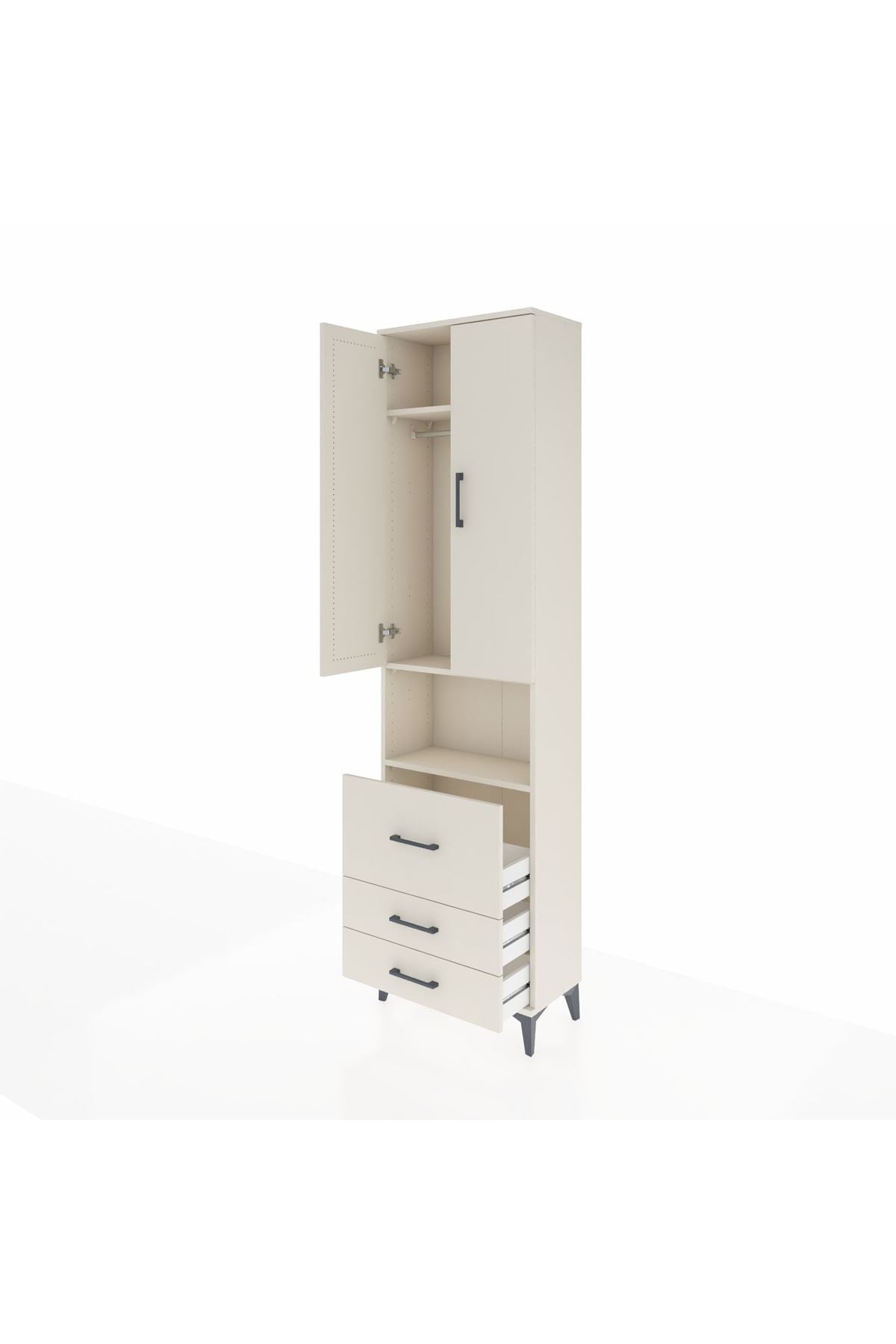 Arges Dolap 3 Raflı 3 Çekmeceli Tek Askılı 60x30x221 - S29M184V1A