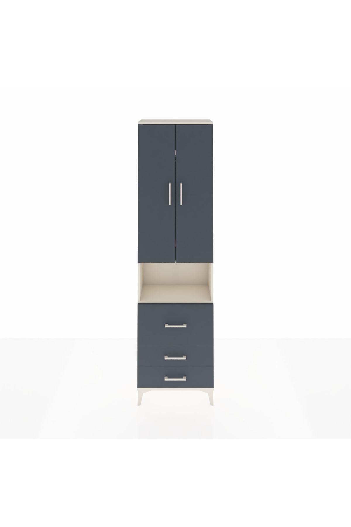 Arges Dolap 3 Raflı 3 Çekmeceli Tek Askılı 60x30x221 - S29M184V2A