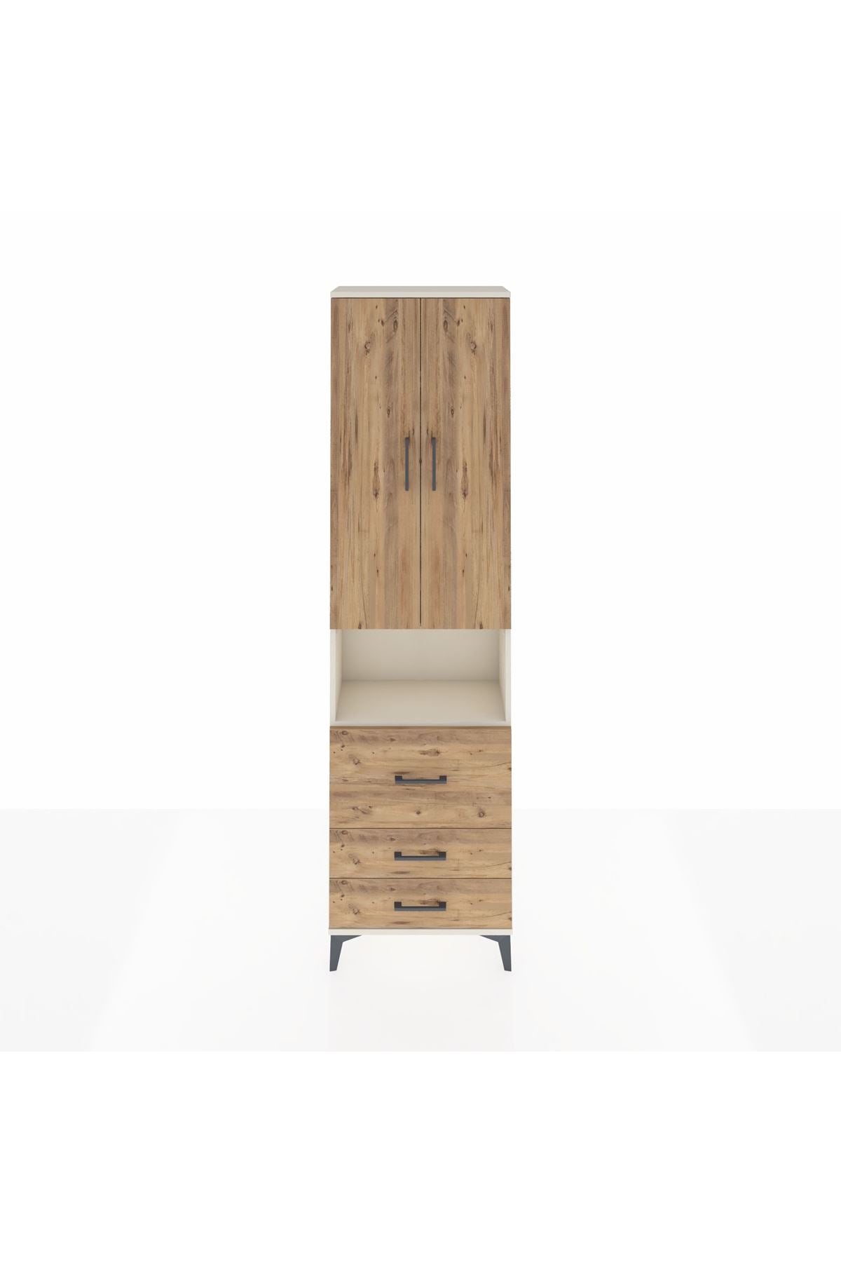 Arges Dolap 3 Raflı 3 Çekmeceli Tek Askılı 60x30x221 - S29M184V3A