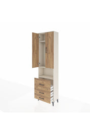 Arges Dolap 3 Raflı 3 Çekmeceli Tek Askılı 60x30x221 - S29M184V3A