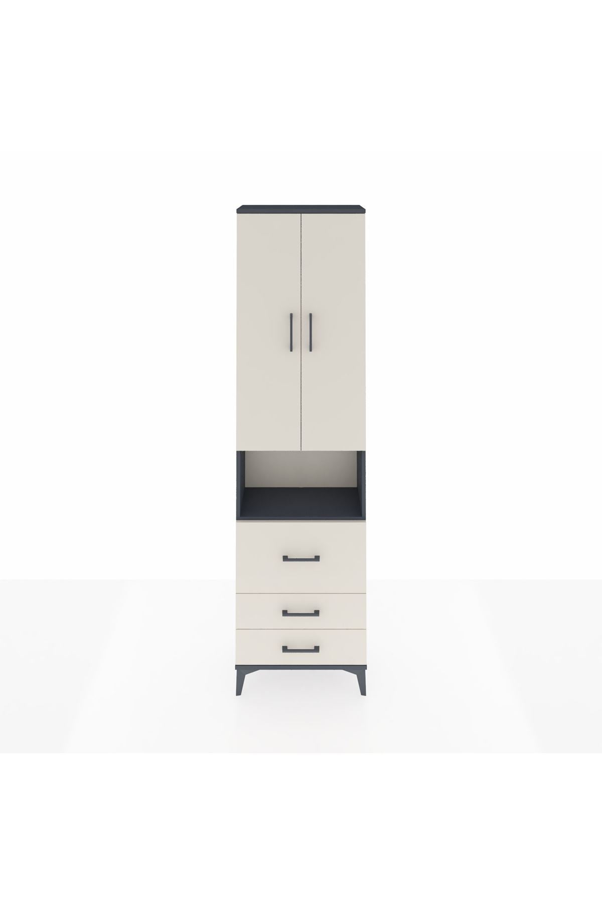 Arges Dolap 3 Raflı 3 Çekmeceli Tek Askılı 60x30x221 - S29M184V4A