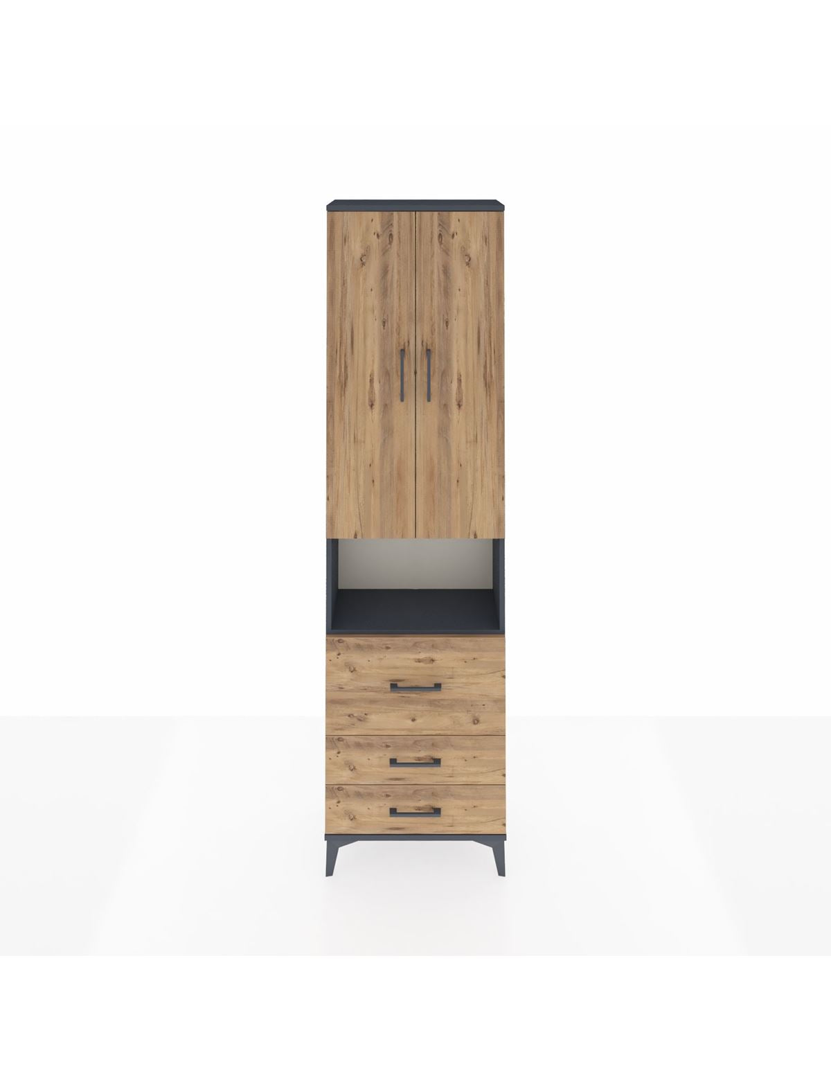 Arges Dolap 3 Raflı 3 Çekmeceli Tek Askılı 60x30x221 - S29M184V6A