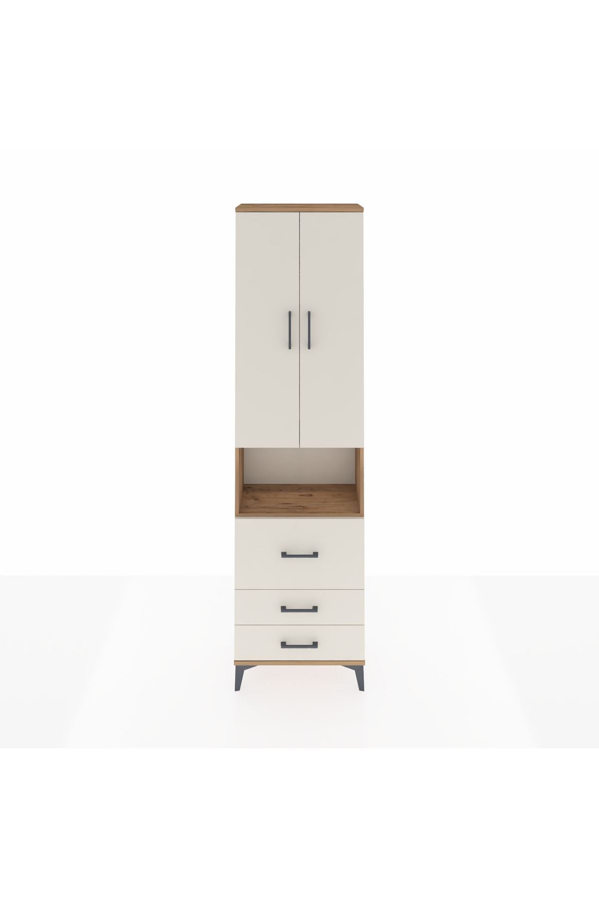 Arges Dolap 3 Raflı 3 Çekmeceli Tek Askılı 60x30x221 - S29M184V7A