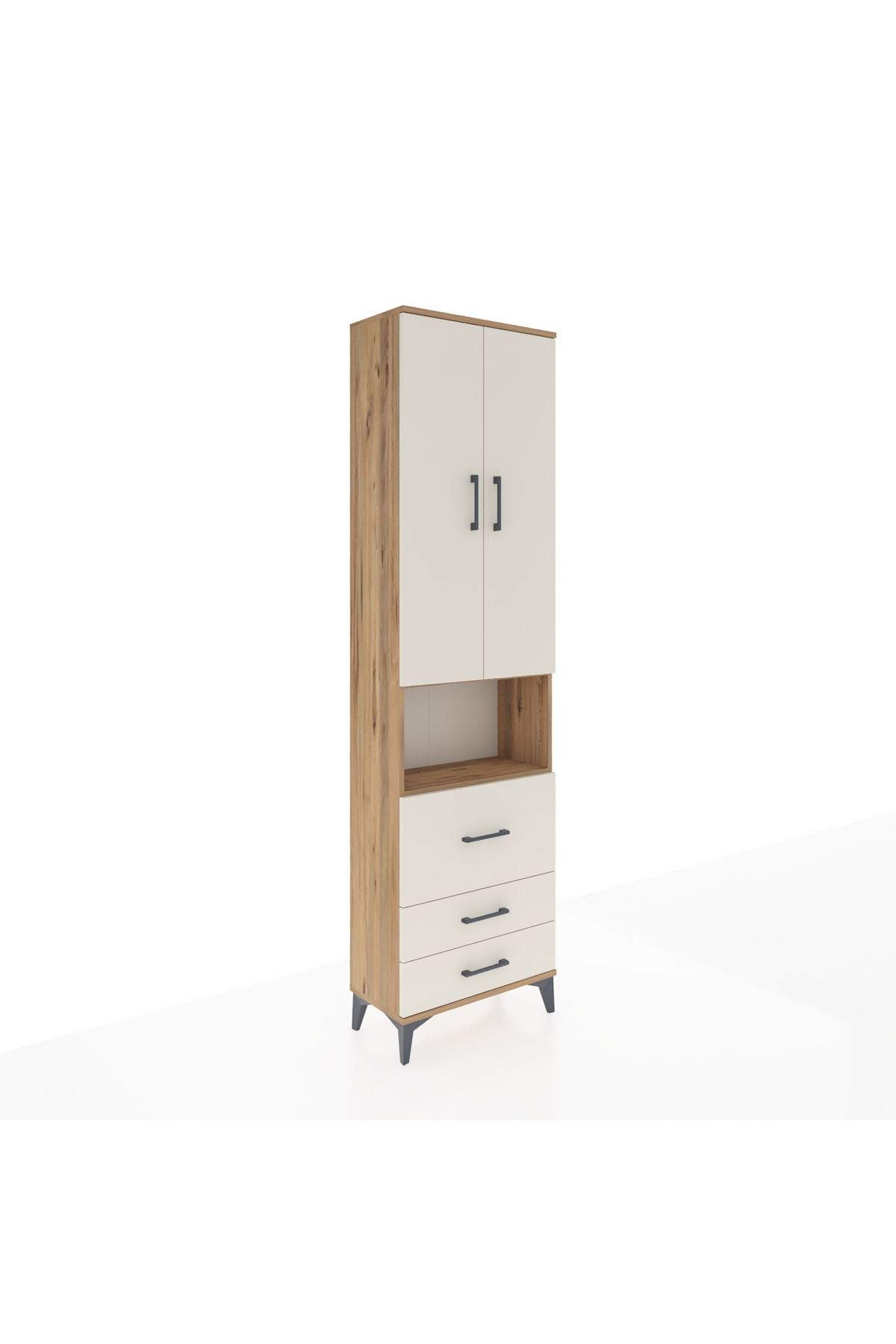 Arges Dolap 3 Raflı 3 Çekmeceli Tek Askılı 60x30x221 - S29M184V7A