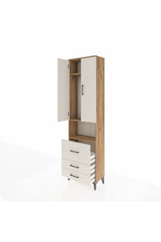 Arges Dolap 3 Raflı 3 Çekmeceli Tek Askılı 60x30x221 - S29M184V7A