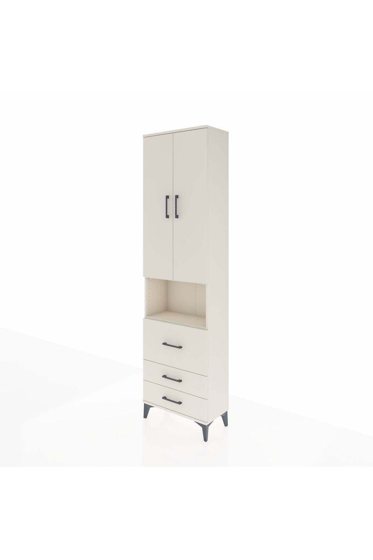 Arges Dolap 4 Raflı 3 Çekmeceli 2 Kapaklı 60x30x221 - S29M185V1A