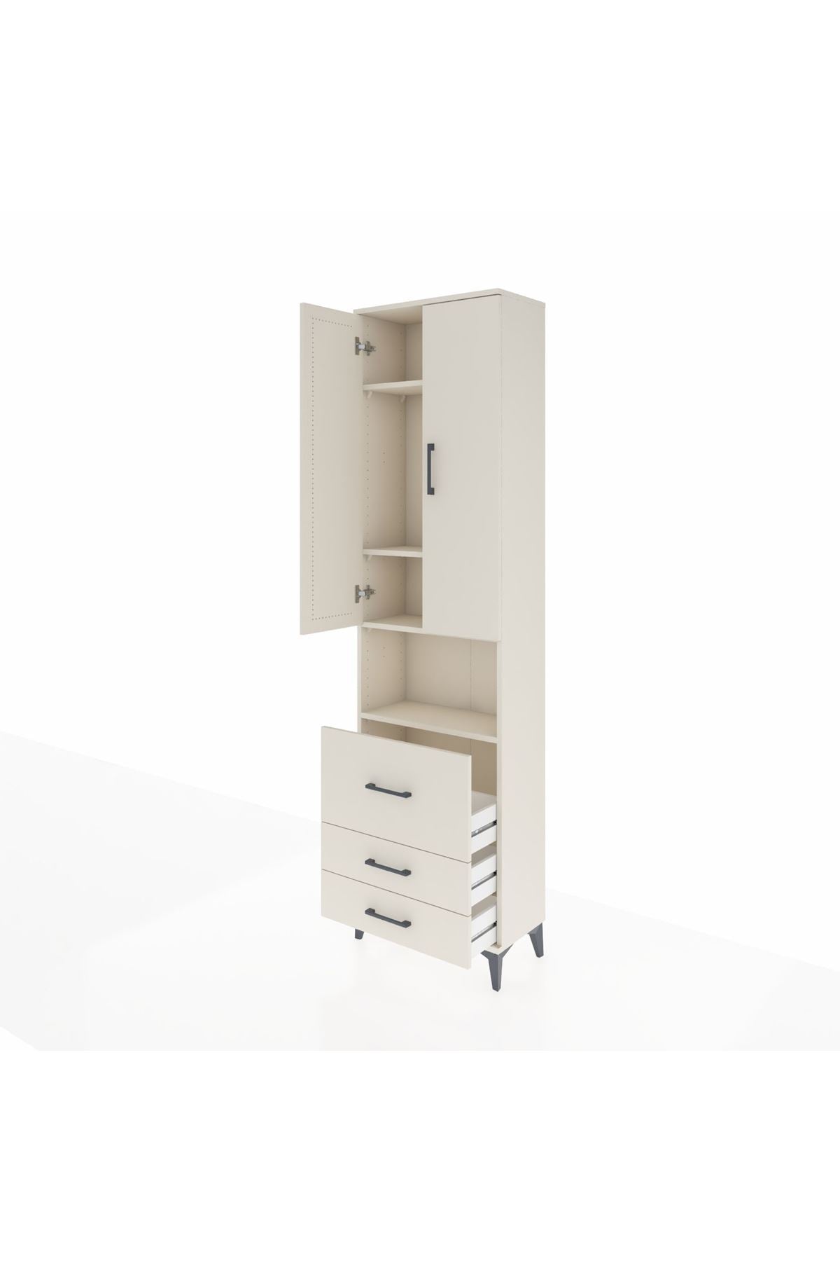 Arges Dolap 4 Raflı 3 Çekmeceli 2 Kapaklı 60x30x221 - S29M185V1A