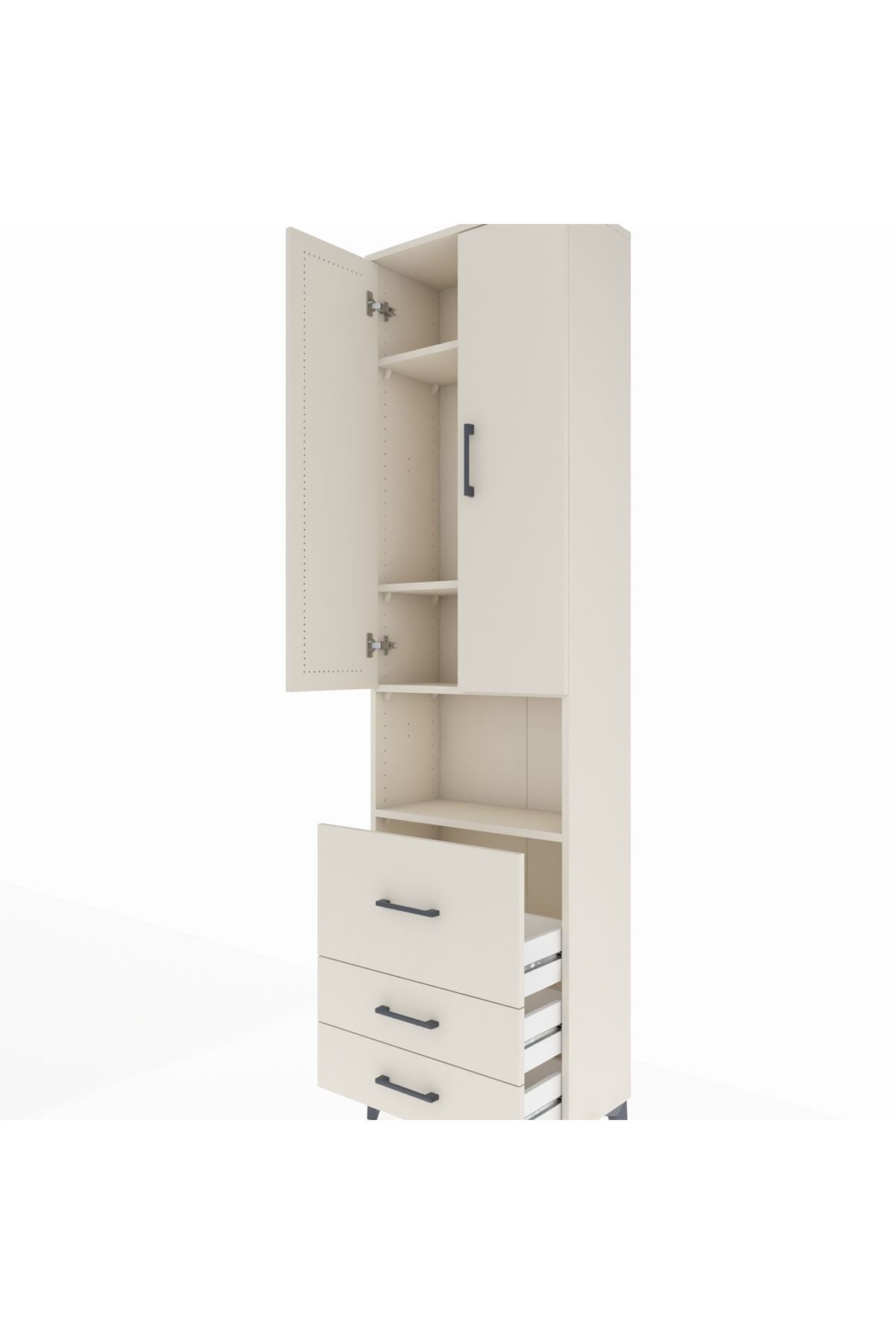 Arges Dolap 4 Raflı 3 Çekmeceli 2 Kapaklı 60x30x221 - S29M185V1A