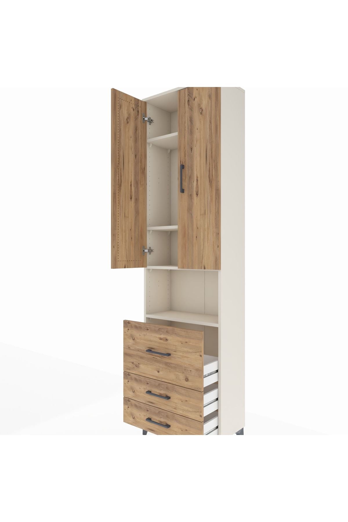 Arges Dolap 4 Raflı 3 Çekmeceli 2 Kapaklı 60x30x221 - S29M185V3A