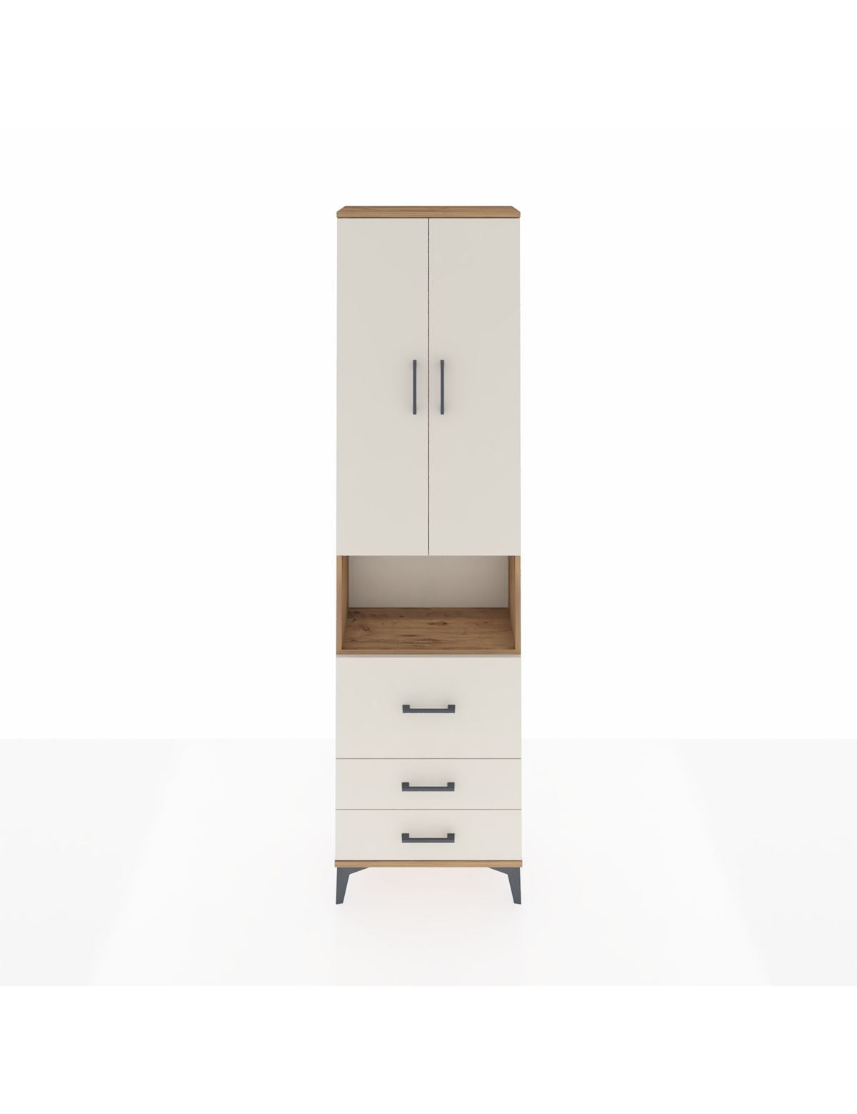 Arges Dolap 4 Raflı 3 Çekmeceli 2 Kapaklı 60x30x221 - S29M185V7A