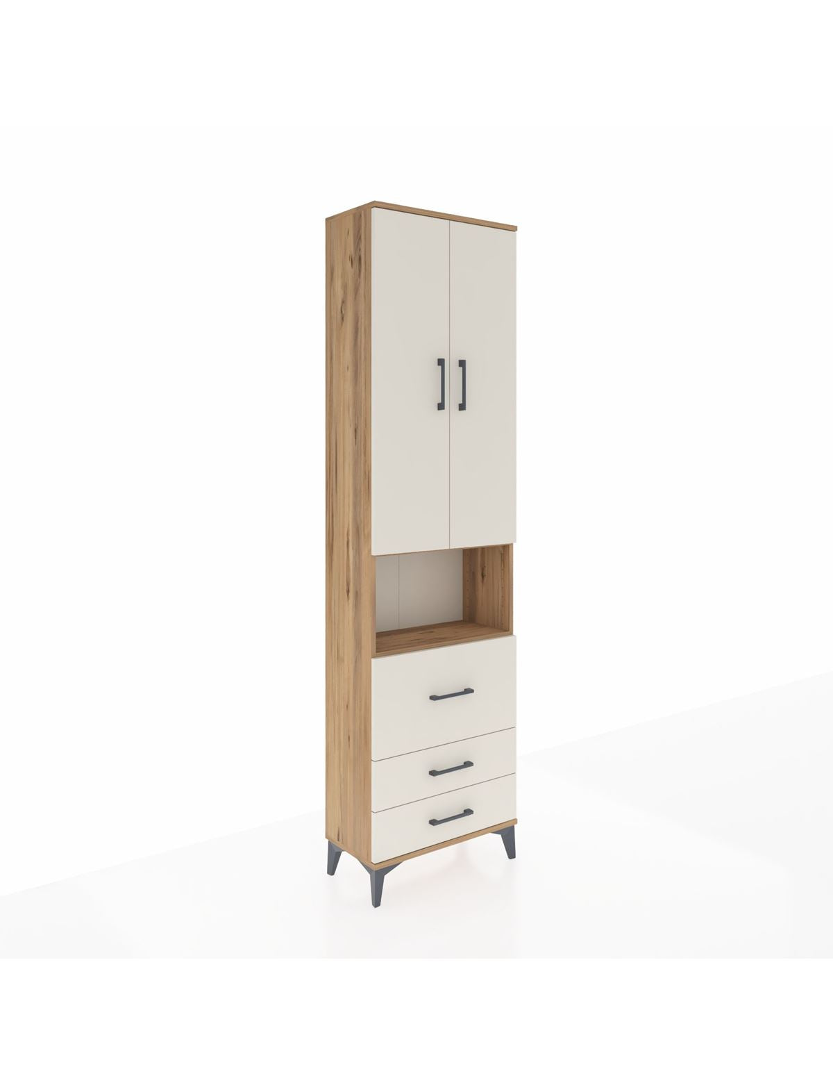 Arges Dolap 4 Raflı 3 Çekmeceli 2 Kapaklı 60x30x221 - S29M185V7A