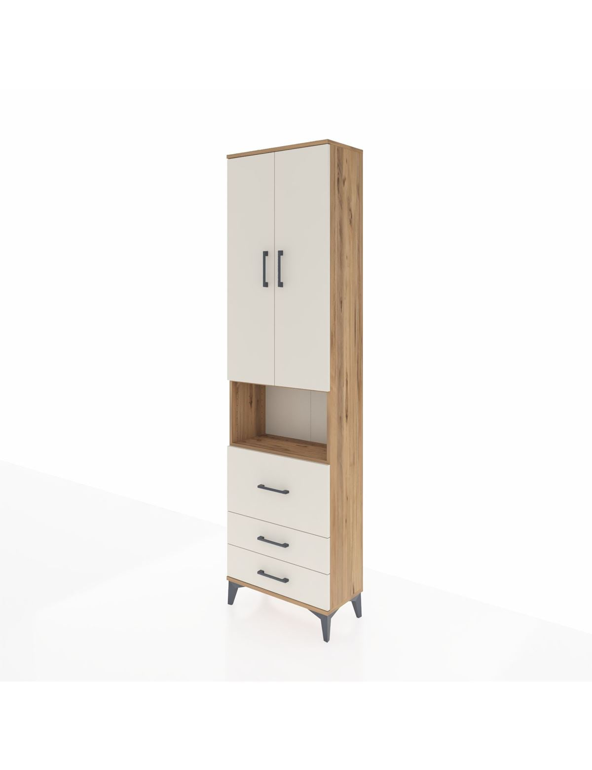 Arges Dolap 4 Raflı 3 Çekmeceli 2 Kapaklı 60x30x221 - S29M185V7A