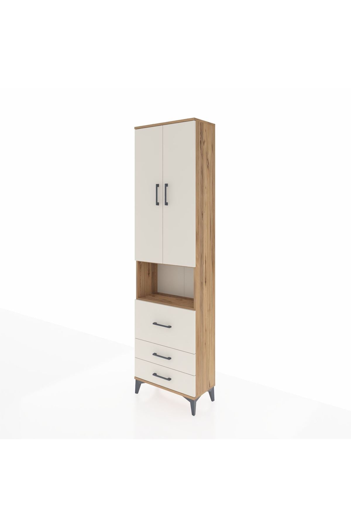 Arges Dolap 4 Raflı 3 Çekmeceli 2 Kapaklı 60x30x221 - S29M185V7A