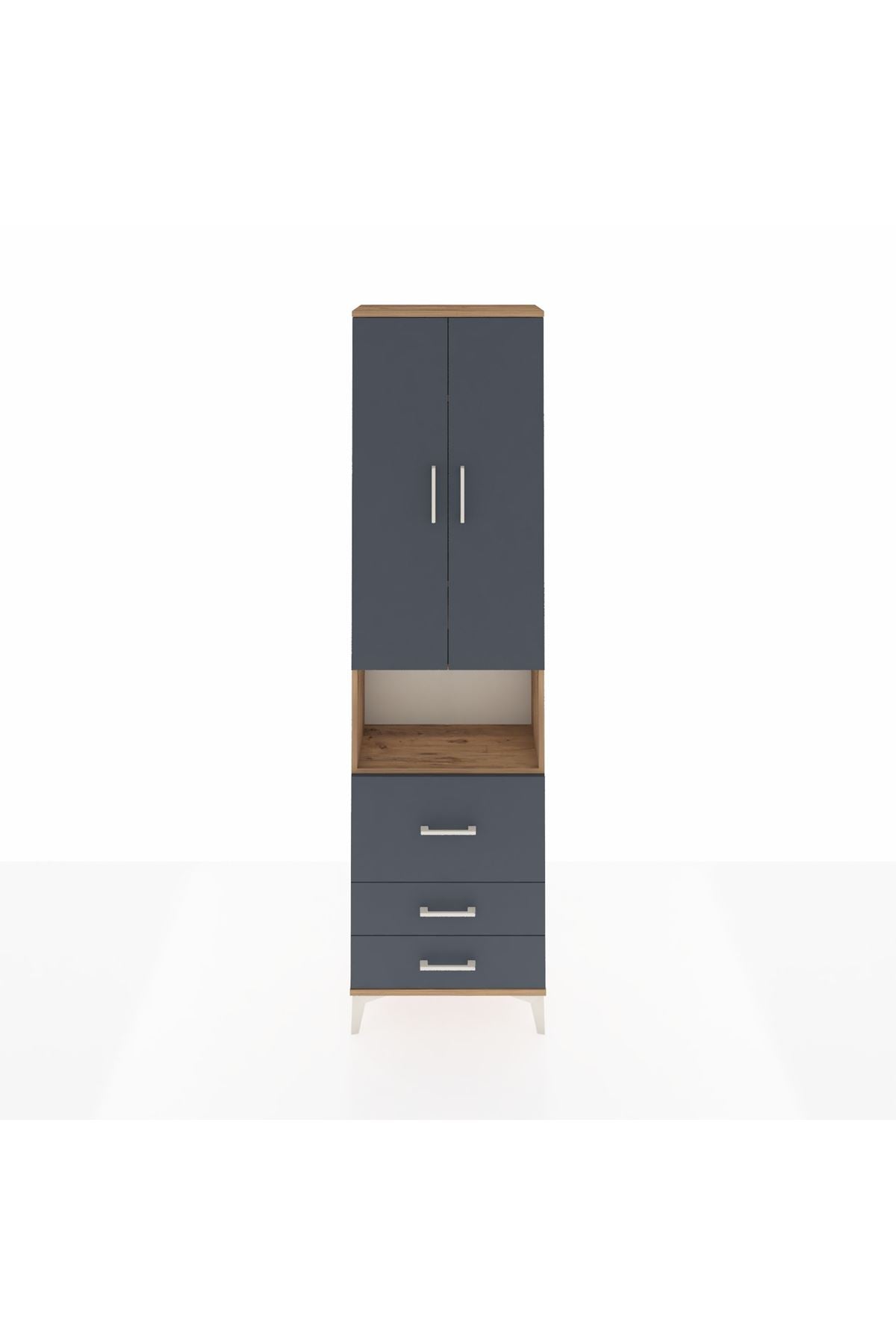 Arges Dolap 4 Raflı 3 Çekmeceli 2 Kapaklı 60x30x221 - S29M185V8A