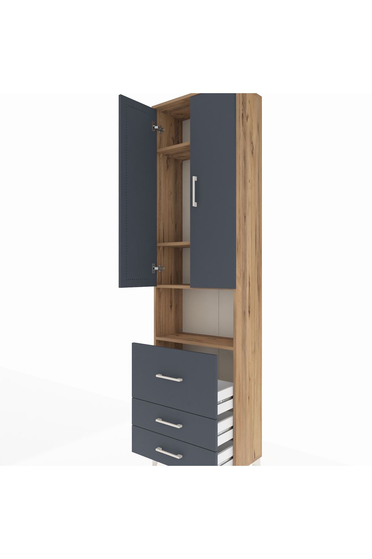 Arges Dolap 4 Raflı 3 Çekmeceli 2 Kapaklı 60x30x221 - S29M185V8A