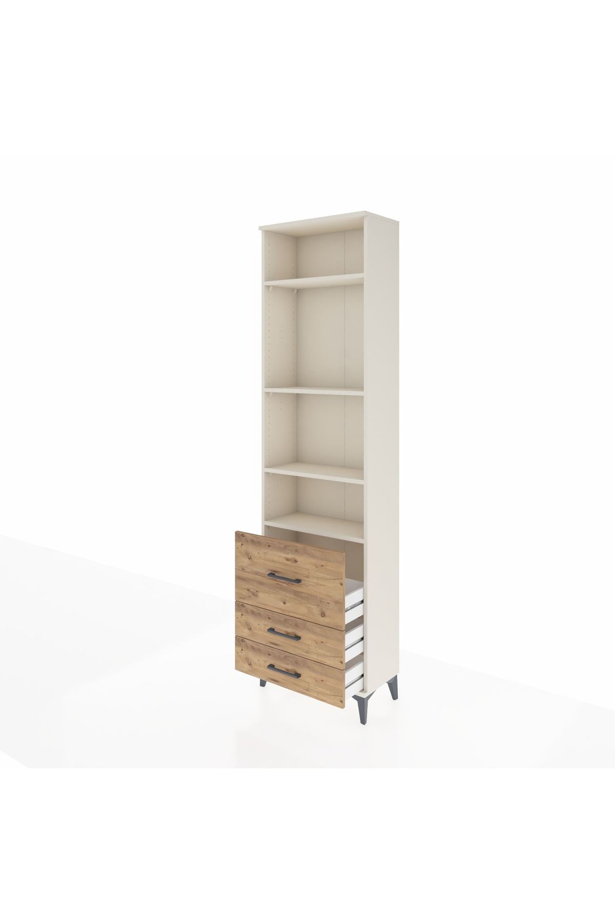 Arges Dolap 4 Raflı 3 Çekmeceli 60x30x221 - S29M186V3A