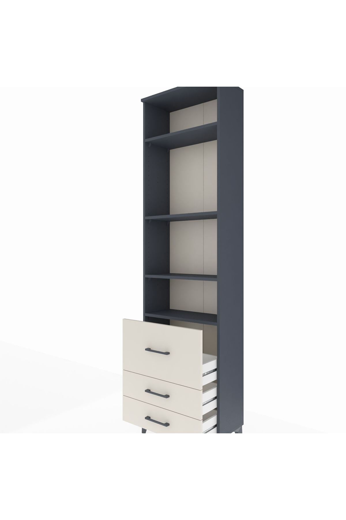 Arges Dolap 4 Raflı 3 Çekmeceli 60x30x221 - S29M186V4A