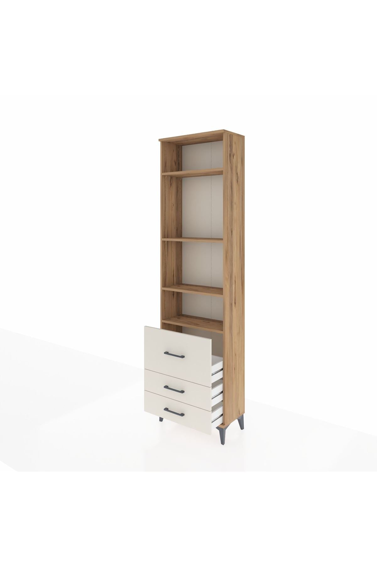 Arges Dolap 4 Raflı 3 Çekmeceli 60x30x221 - S29M186V7A